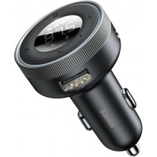 Baseus Enjoy FM Transmitter Auto Ladegerät LED 2x USB / 3.5mm Klinkenstecker Drahtloser MP3-Player Bluetooth 5.0 3.4A (CCLH-01) - Schwarz