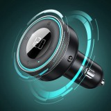 Baseus Enjoy FM Transmitter Auto Ladegerät LED 2x USB / 3.5mm Klinkenstecker Drahtloser MP3-Player Bluetooth 5.0 3.4A (CCLH-01) - Schwarz