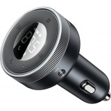 Baseus Enjoy FM Transmitter Auto Ladegerät LED 2x USB / 3.5mm Klinkenstecker Drahtloser MP3-Player Bluetooth 5.0 3.4A (CCLH-01) - Schwarz
