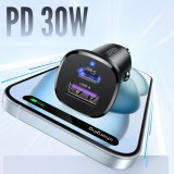 Ugreen 30W Doppelanschluss Ladestecker für Zigarettenanzünder USB-A & USB-C Power Delivery QC3.0 - Schwarz