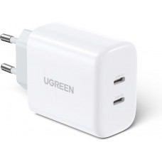 Ugreen Doppel USB-C Ladestecker 40W mit 2x Anschlüssen Power Delivery Fast Charging - Weiss