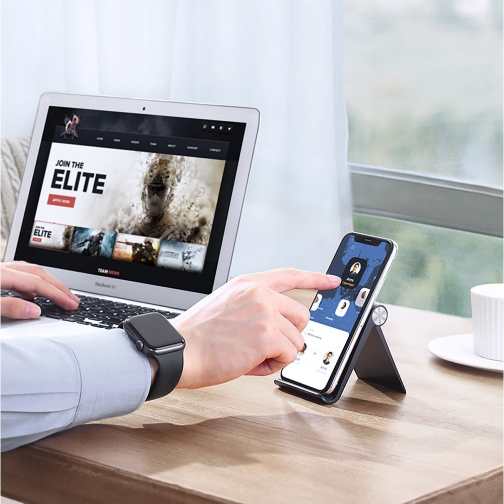 Ugreen universeller, kompakter, eleganter und faltbarer Smartphone & Tablet Halter 95x85mm - Schwarz