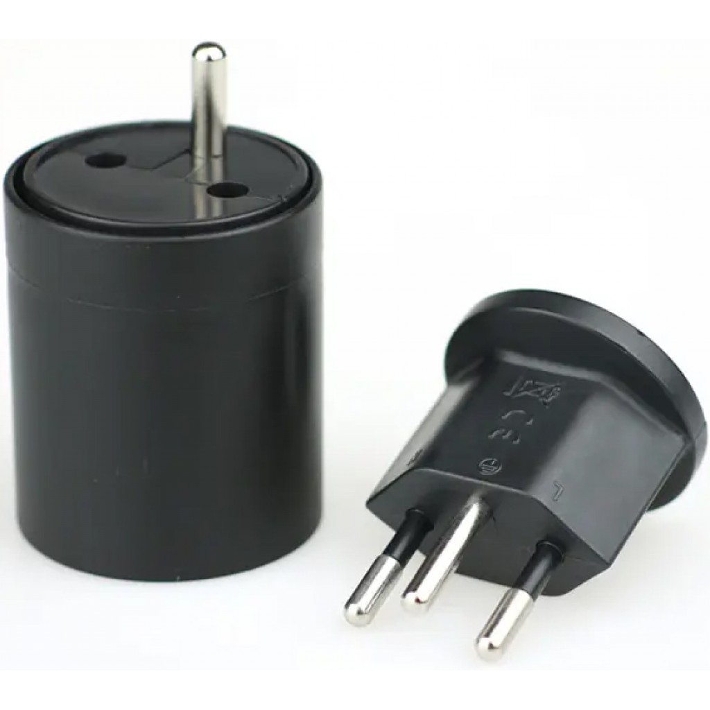 Adaptateur Prise Suisse Vers Europe - 3 Broches Vers 2 Broches - Noir - 220V 10A - Pour Voyageurs