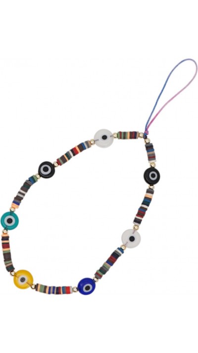 Bijou de téléphone universel / Pendentif bracelet à charms - N°19 Multicolor oeil turc
