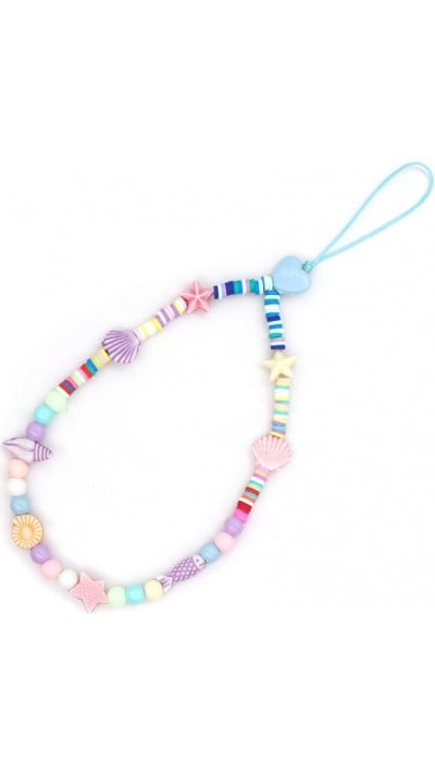 Bijou de téléphone universel / Pendentif bracelet à charms - N°30 coquillage multicolor