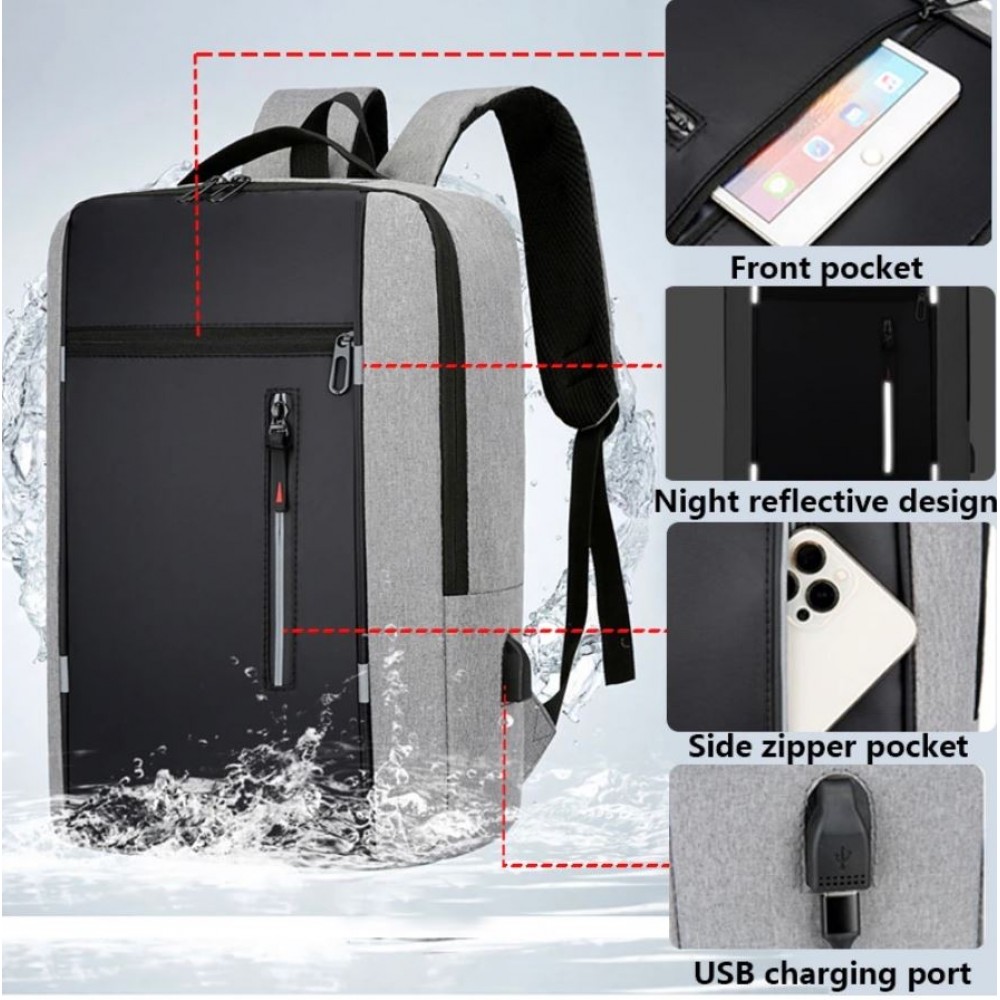 Universal Travel Urban Backpack waterproof - Sac à dos de transport pour ordinateur portable 15.6 pouces (MacBook, HP, Acer) - Noir