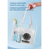 Ventilateur de bureau portable design transparent orientable avec écran LED (3 vitesses) - Noir