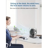 Ventilateur de bureau portable design transparent orientable avec écran LED (3 vitesses) - Noir