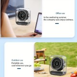Ventilateur de bureau portable design transparent orientable avec écran LED (3 vitesses) - Noir