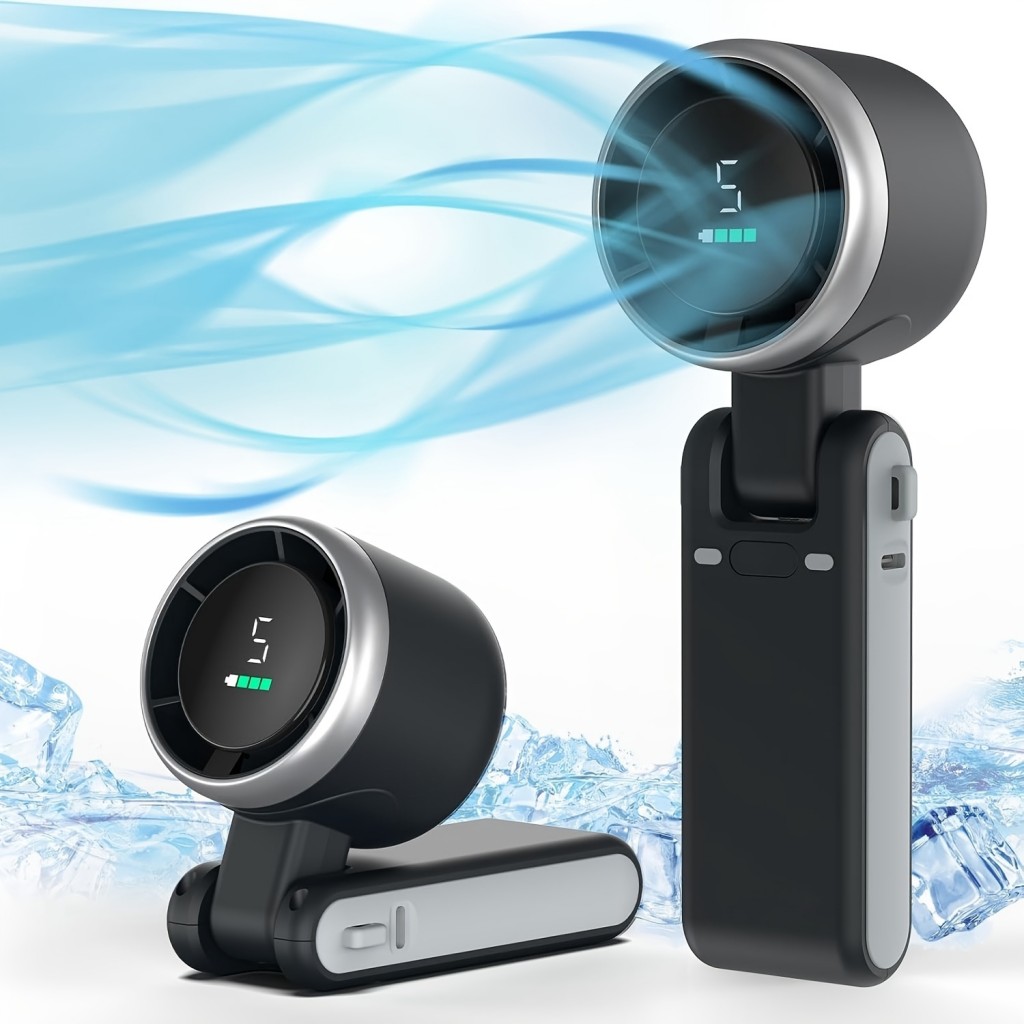 Ventilateur Pliable Sans Fil Rechargeable Par USB Batterie Interne Bras