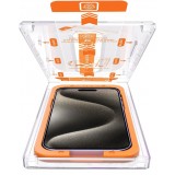 Vitre de protection intégrale avec système de montage automatique anti-bulles et anti-poussière - 3D Tempered Glass - iPhone 15 Pro Max