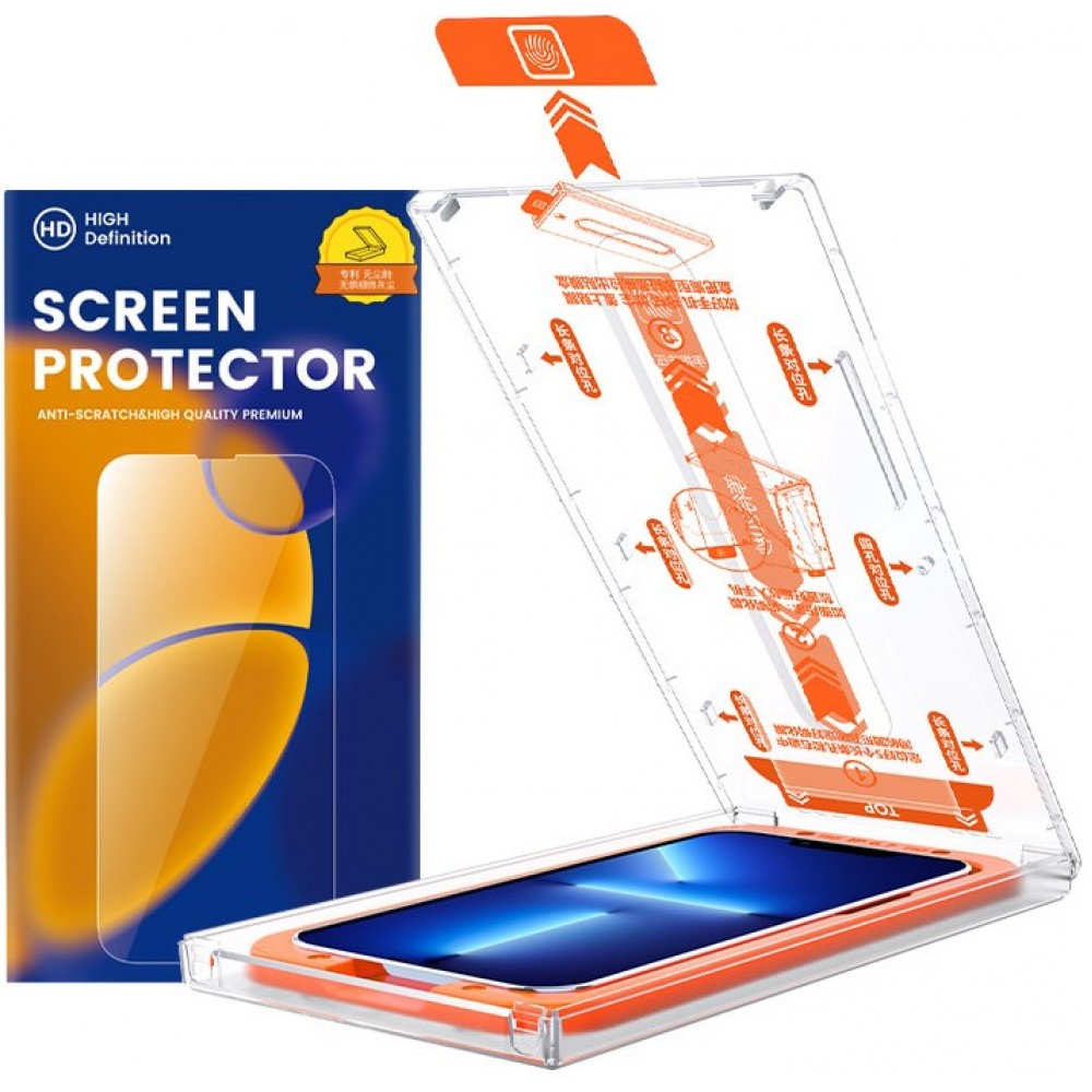 Vollständig schützendes Glas mit automatischem Montagesystem gegen Blasen und Staub - 3D Tempered Glass - iPhone 14