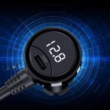 Choetech TC0021 PD30W Zigarettenanzünder Adapter 3 Anschlüsse mit LED 2x USB-C PD 1x USB-A QC - Schwarz
