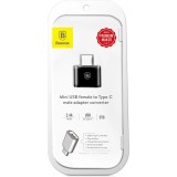 Baseus Mini USB-A zu USB-C OTG Adapter kompakt vielseitig hochwertig - Schwarz