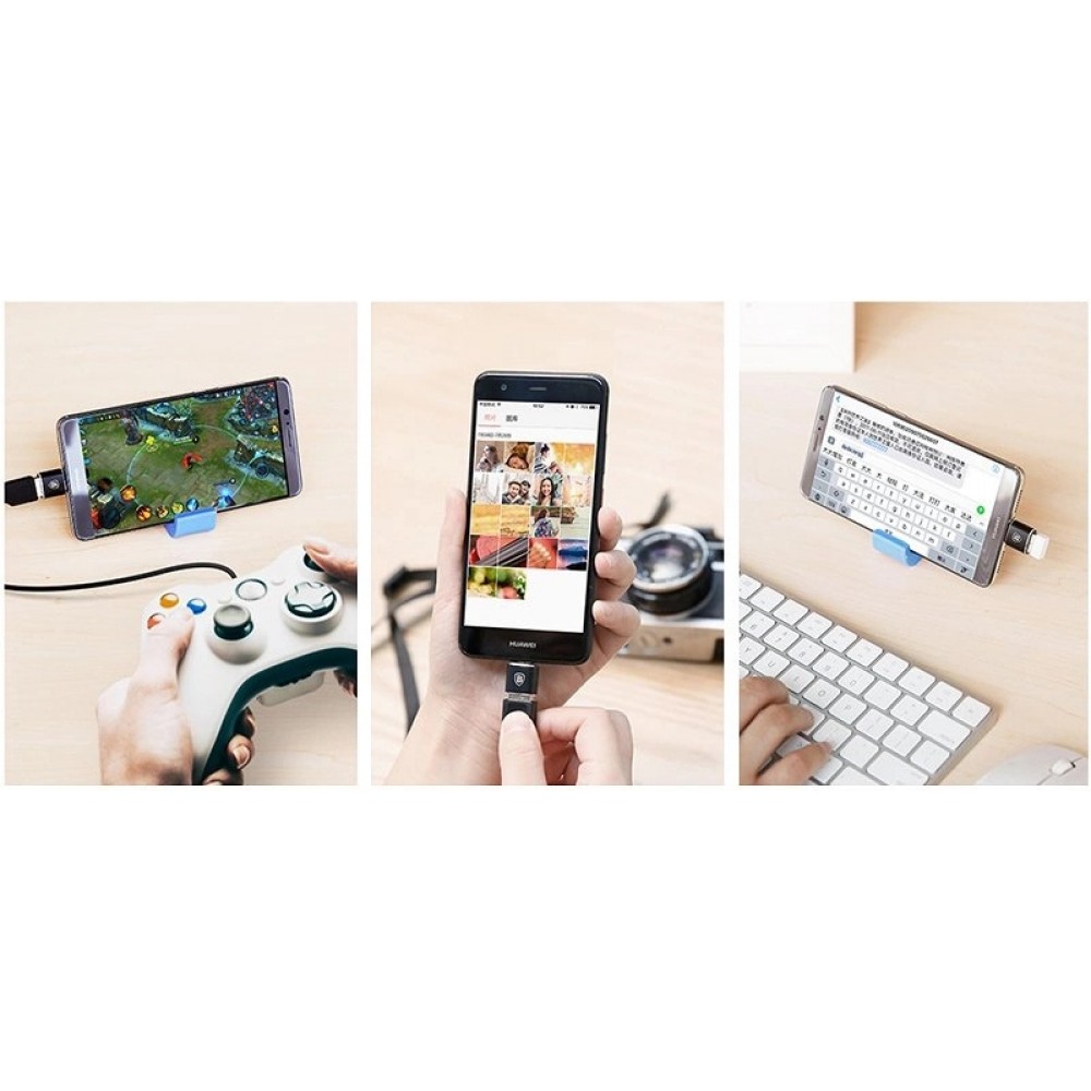 Baseus Mini USB-A zu USB-C OTG Adapter kompakt vielseitig hochwertig - Schwarz