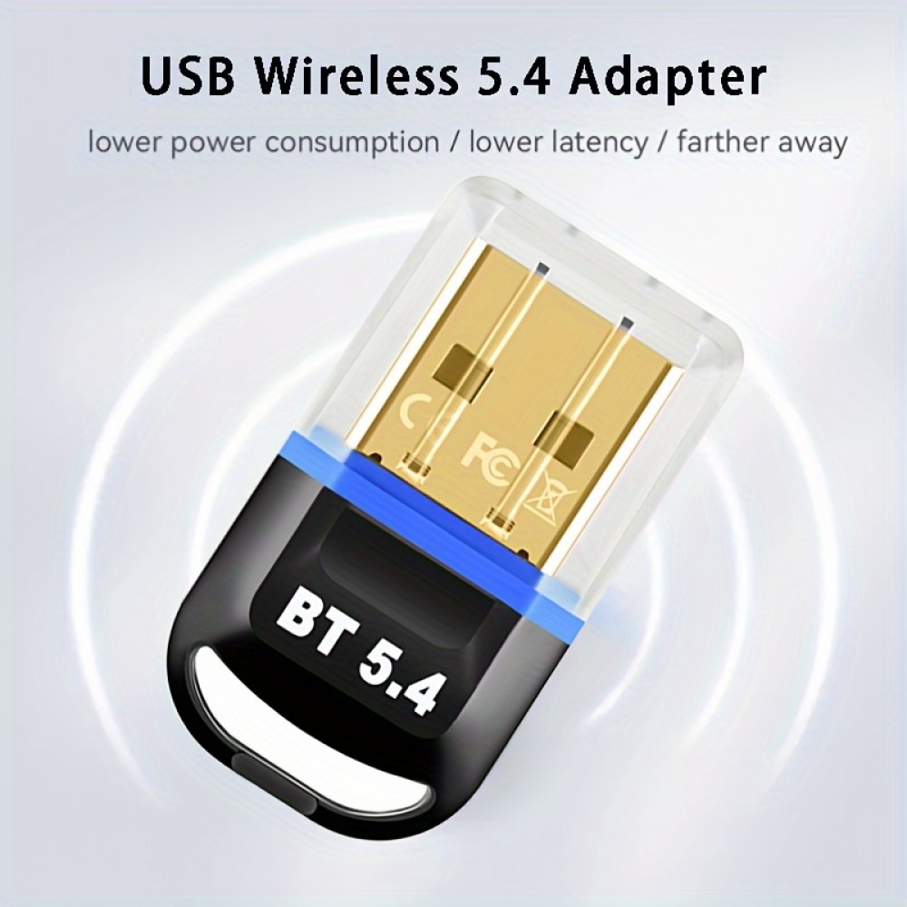 Bluetooth 5.4 USB Wireless Adapter für Computer (Headset, Tastatur, Maus, andere) Plug and Play