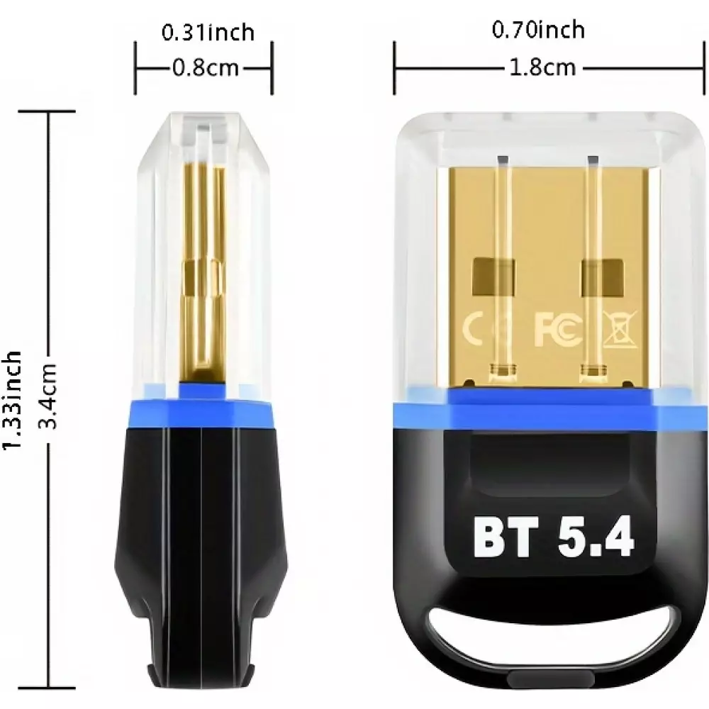 Bluetooth 5.4 USB Wireless Adapter f&uuml;r Computer (Headset, Tastatur, Maus, andere) Plug and Play