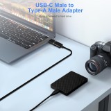Adaptateur USB 3.0/3.1 vers USB-C transfert de donn&eacute;es rapide pour smartphones et PC (lot de 2) - Noir