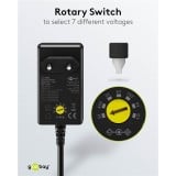 Alimentation universelle Goobay 3V&ndash;12V max. 3,6W adaptateur secteur r&eacute;glable avec 12 embouts - Noir