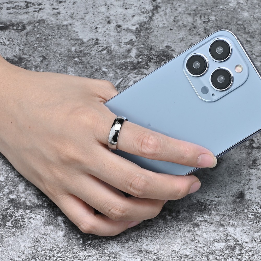 Bague Le Seigneur des Anneaux grav&eacute;e anneau de pouvoir (taille US 8) - Noir