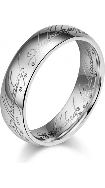 Bague Le Seigneur des Anneaux grav&eacute;e anneau de pouvoir (taille US 9) - Argent