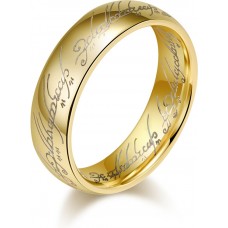 Bague Le Seigneur des Anneaux grav&eacute;e anneau de pouvoir (taille US 9) - Or