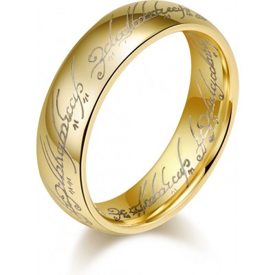 Bague Le Seigneur des Anneaux grav&eacute;e anneau de pouvoir (taille US 9) - Or