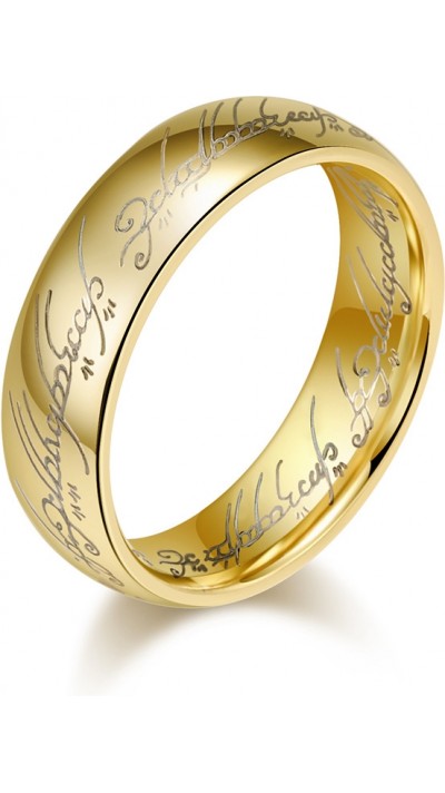 Bague Le Seigneur des Anneaux grav&eacute;e anneau de pouvoir (taille US 9) - Or