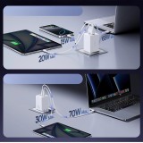 Baseus EnerFill FE11 3-in-1-Schnellladeger&auml;t f&uuml;r die Wandmontage 2x USB-C / USB-A 100W - Weiss