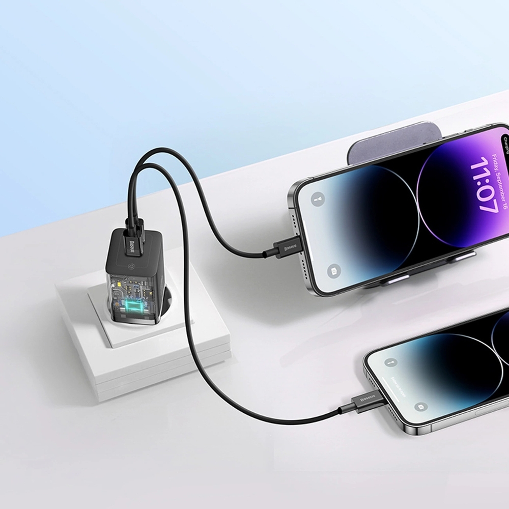 Baseus GaN5 Pro 40W Schnellladeger&auml;t 2x USB-C - Schwarz