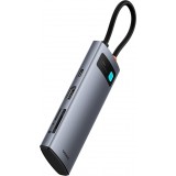 Baseus Metal Gleam Series Hub 7en1 HDMI 4K 60Hz USB-C avec 3x USB 3.0 / USB-C PD / SD / microSD - Gris