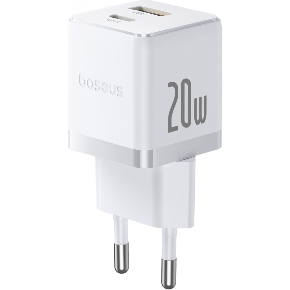 Baseus Palm 20W USB-C / USB-A Schnellladeger&auml;t Wandladeger&auml;t kompakt - Weiss