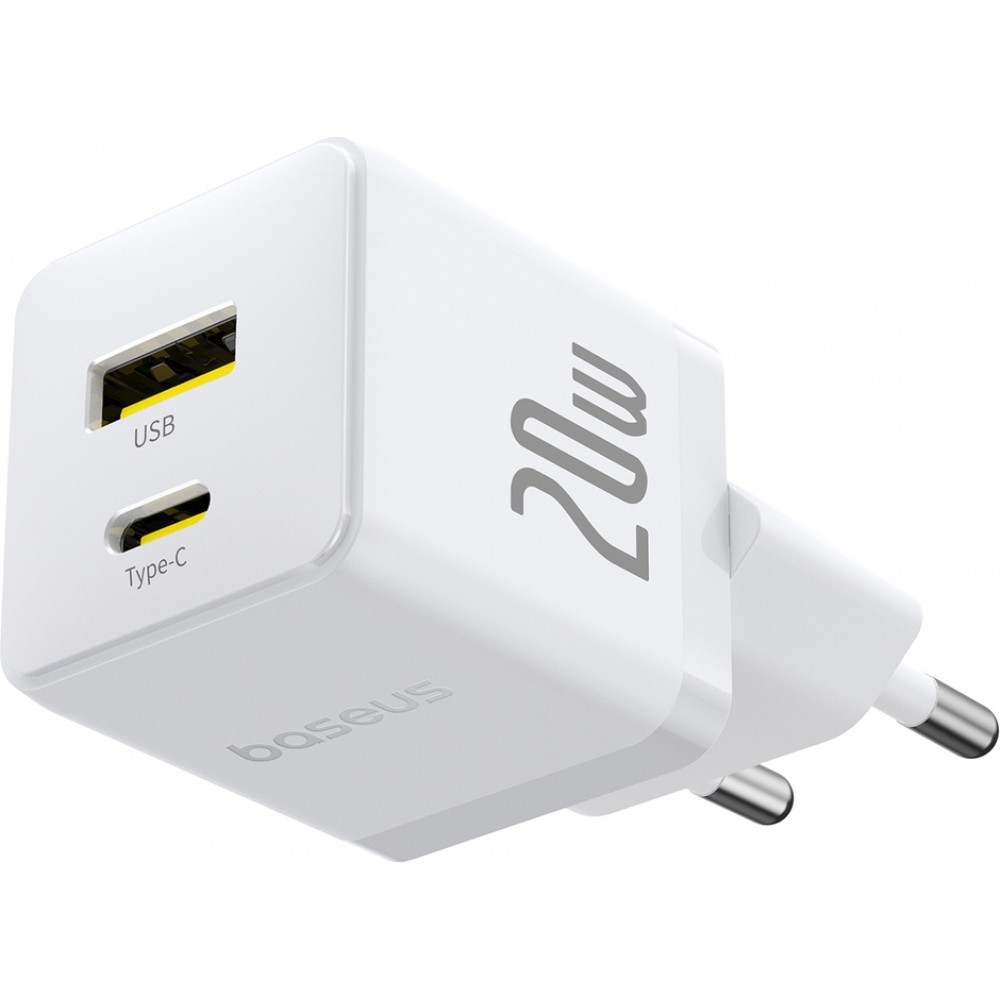 Baseus Palm 20W USB-C / USB-A Schnellladeger&auml;t Wandladeger&auml;t kompakt - Weiss