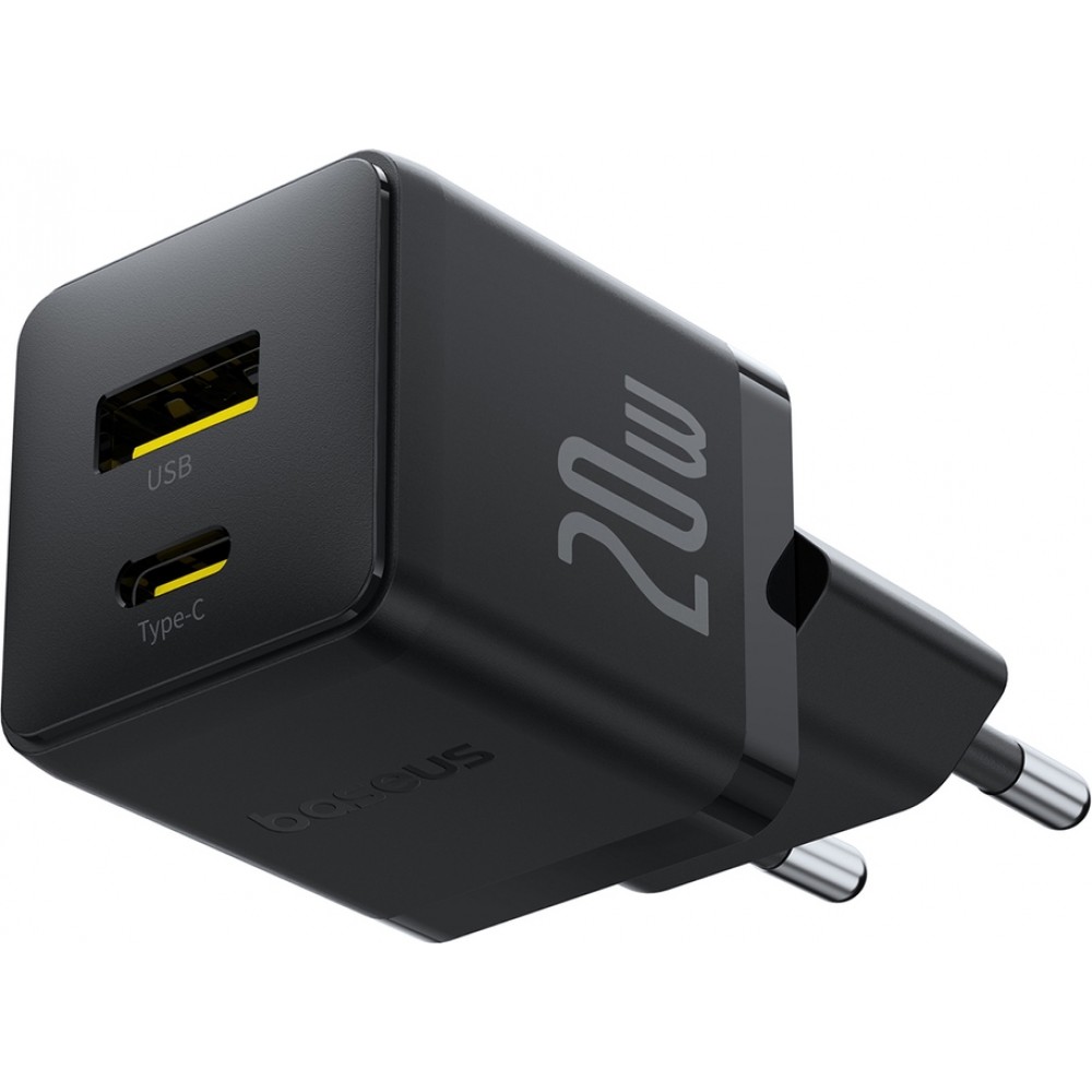 Baseus Palm 20W USB-C / USB-A Schnellladeger&auml;t Wandladeger&auml;t kompakt - Schwarz