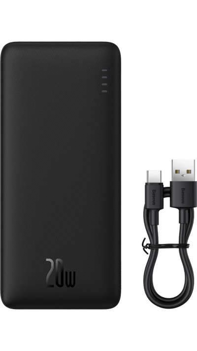 Powerbank externe Batterie Baseus Airpow 20000mAh Schnellladung 20W PD USB-A / USB-C - Schwarz