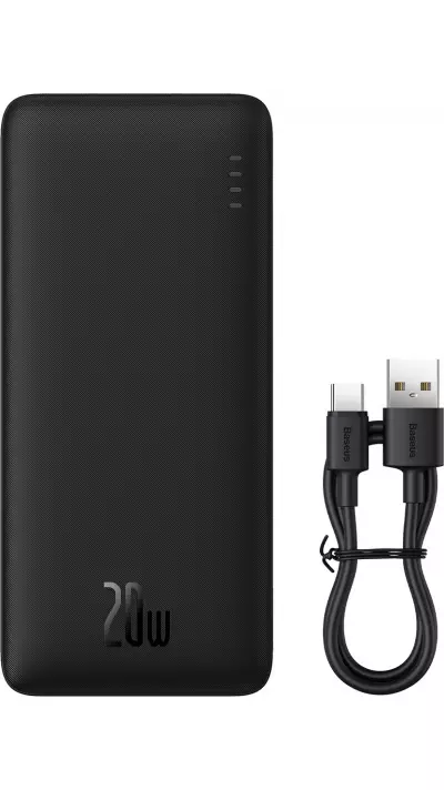 Powerbank batterie externe Baseus Airpow 20000mAh charge rapide 20W PD USB-A / USB-C - Noir