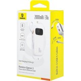 Baseus QPow 2 20000mAh 30W Powerbank mit 2 integrierten USB-C Kabeln - Weiss