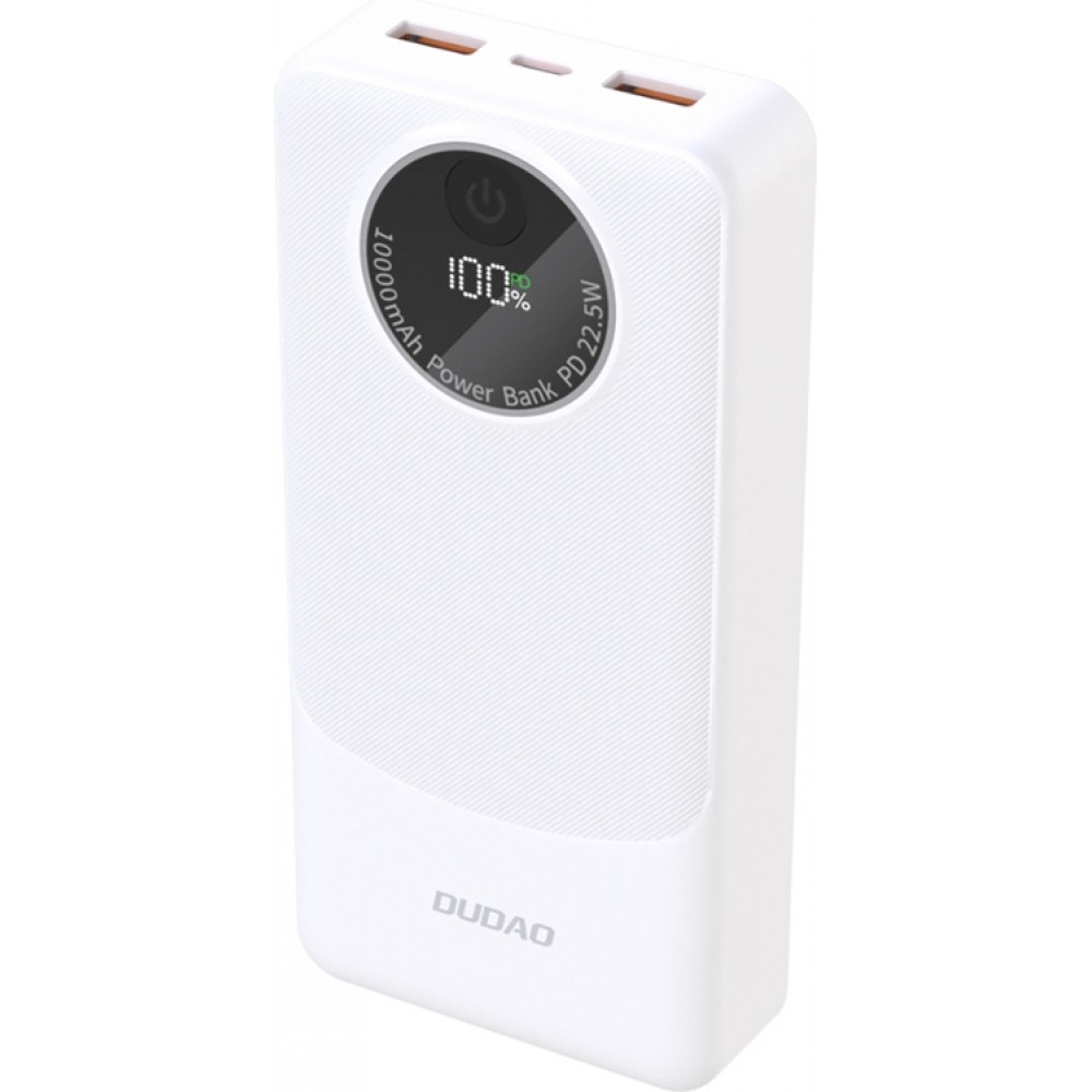 Batterie externe Dudao K12Pro 20000mAh 22.5W avec 3 ports PD USB-A USB-C Powerbank - Blanc