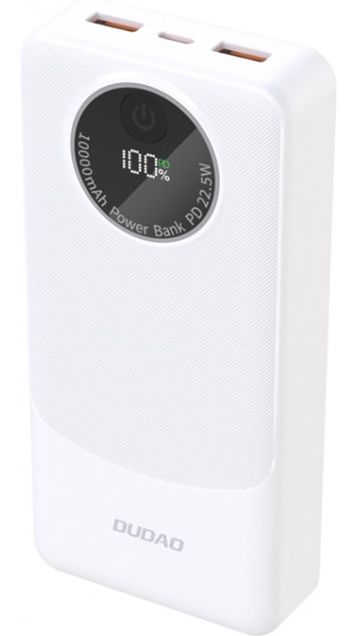 Batterie externe Dudao K12Pro 20000mAh 22.5W avec 3 ports PD USB-A USB-C Powerbank - Blanc