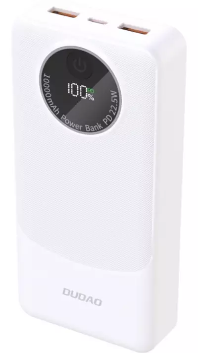 Batterie externe Dudao K12Pro 20000mAh 22.5W avec 3 ports PD USB-A USB-C Powerbank - Blanc