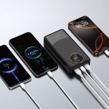 Dudao K12Pro 20000mAh Powerbank 22.5W mit 3 Ports PD USB-A USB-C - Schwarz