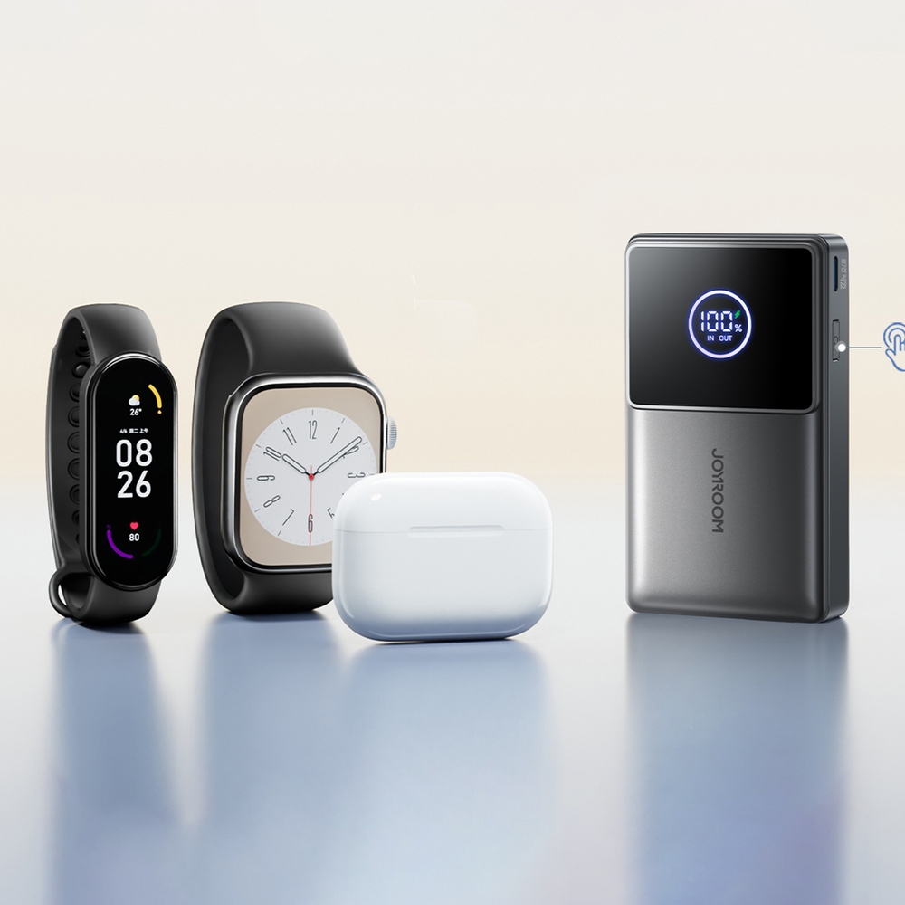 Batterie externe Joyroom JR-PR1 10000mAh 22.5W powerbank avec câble USB-C rétractable intégré - Noir