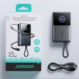 Batterie externe Joyroom JR-PR1 10000mAh 22.5W powerbank avec câble USB-C rétractable intégré - Noir