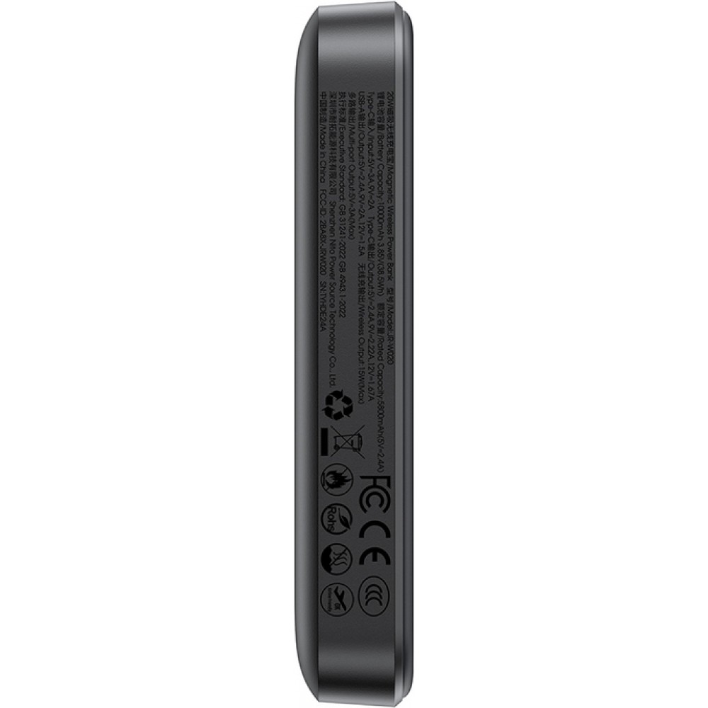 Batterie Externe Joyroom JR-W020 Mini 10000mAh USB-A / USB-C Induction 20W avec Câble USB-C - Noir