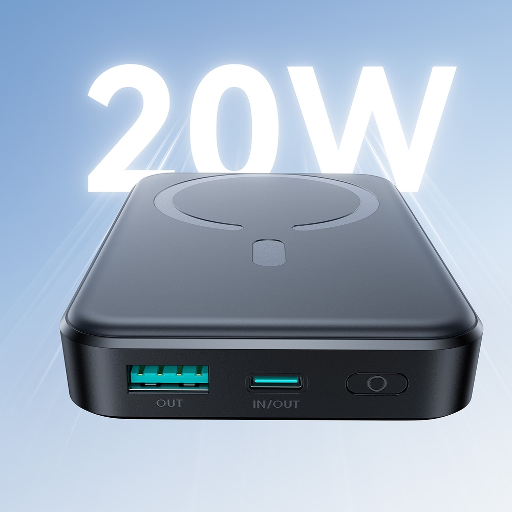 Batterie Externe Joyroom JR-W020 Mini 10000mAh USB-A / USB-C Induction 20W avec Câble USB-C - Noir