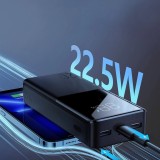 Powerbank Joyroom 20000mAh 22.5W PD QC3.0 AFC Schnellladegerät Externe Batterie Tragbar - Schwarz