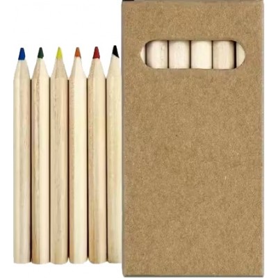 Bo&icirc;te de 6 crayons arc-en-ciel, crayons de couleur compacts parfaits pour voyage et loisirs cr&eacute;atifs - Multicolore