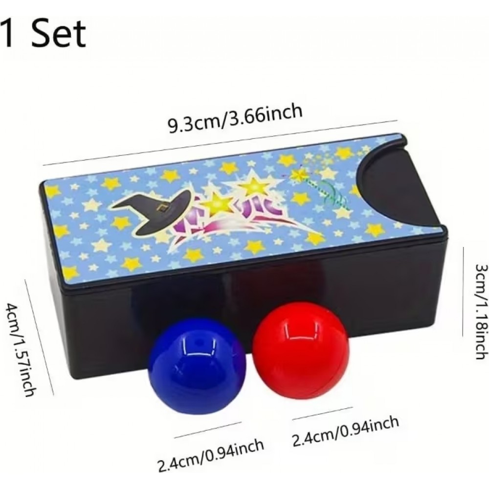 Bo&icirc;te de magie avec boules changeantes rouge/bleu accessoire classique d&rsquo;illusion pour magicien - Noir