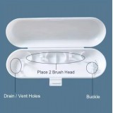 Bo&icirc;te de rangement pour brosse &agrave; dents de voyage &eacute;tui portable ventil&eacute; durable et r&eacute;sistant &agrave; l&rsquo;usure - Blanc