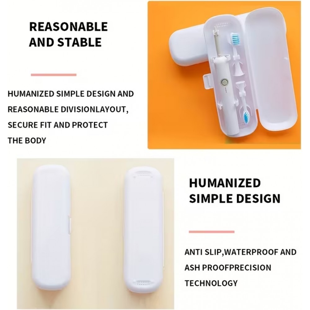 Bo&icirc;te de rangement pour brosse &agrave; dents de voyage &eacute;tui portable ventil&eacute; durable et r&eacute;sistant &agrave; l&rsquo;usure - Blanc
